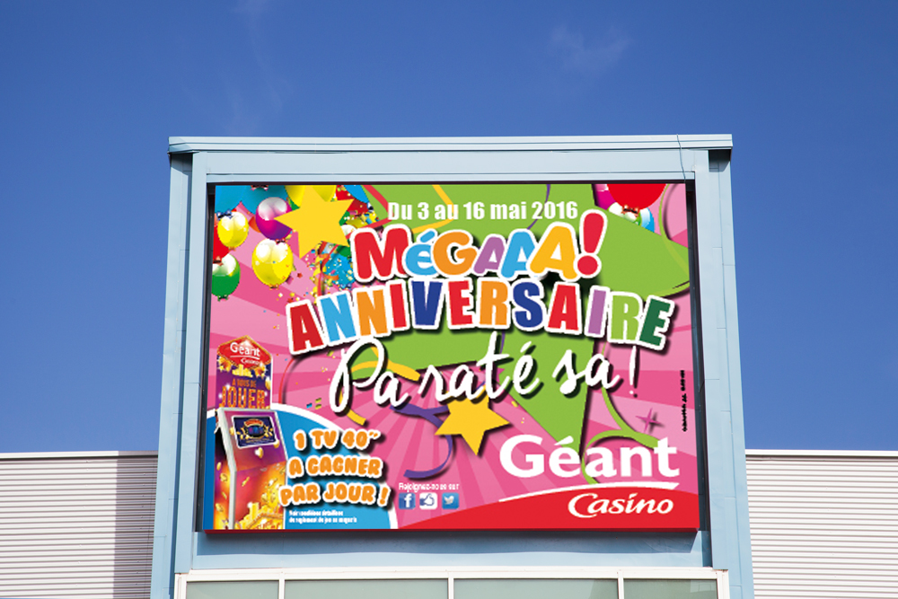 Affichage 4x3 Géant Casino