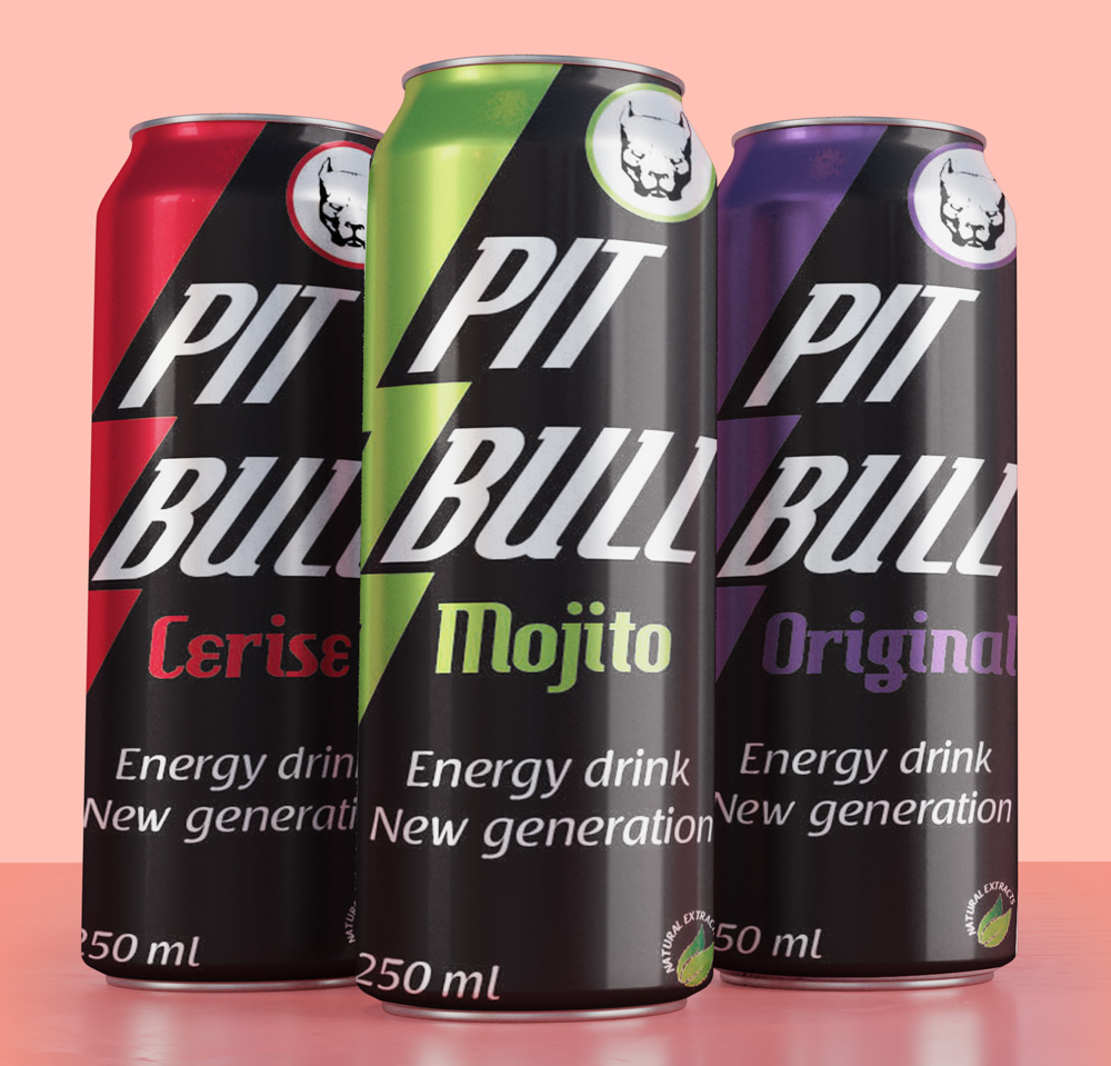 Packaging boisson PitBull