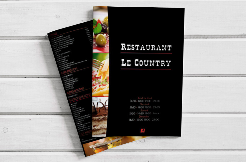 Carte restaurant Le Country