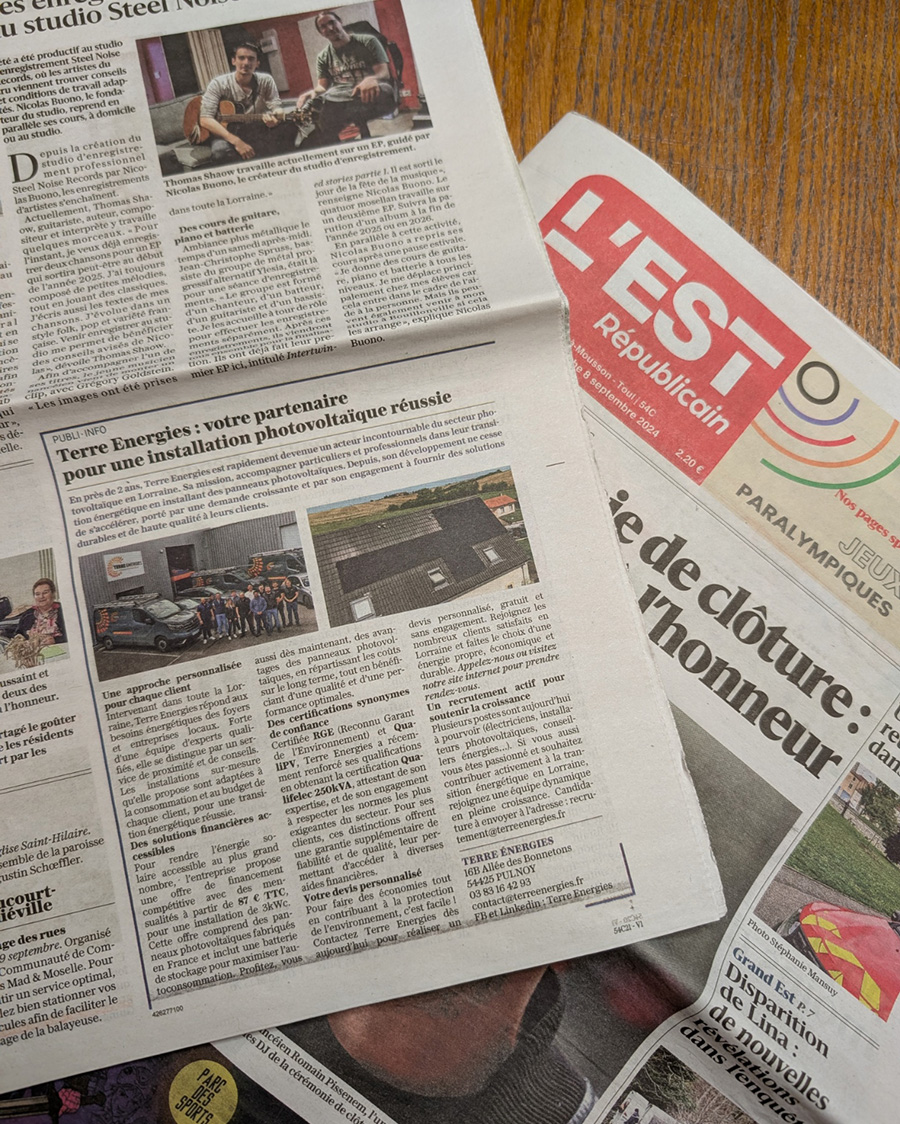 Article de presse Terre Energies
