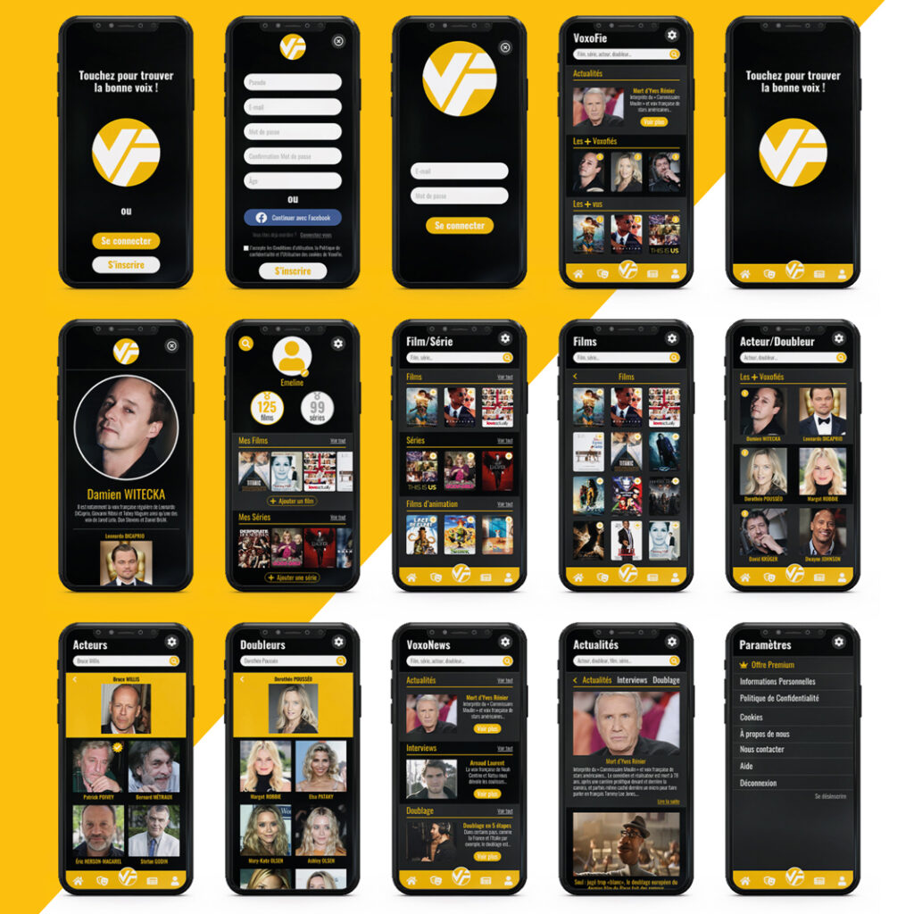 VoxoFie Maquette application mobile
