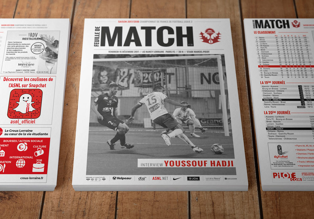 Feuille de match ASNL